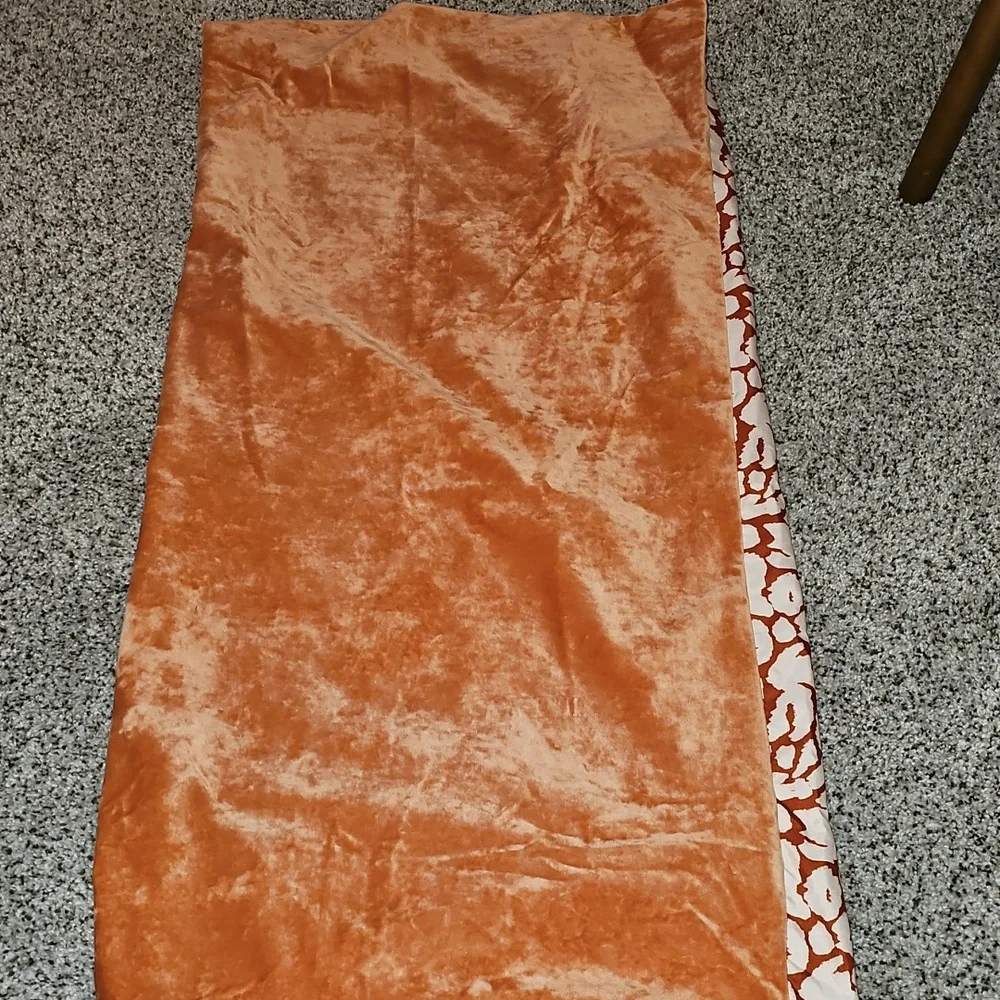 One OPALHOUSE Rust orange Reversible Velvet Leopard Print King Sham